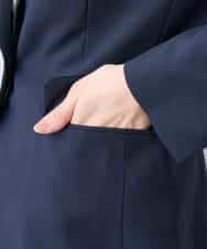 KADFE22109 a.v.v Elmi(アー・ヴェ・ヴェ) 【低身長サイズ】【洗える/UVカット】リネンライクストレッチテーラードジャケット ネイビー