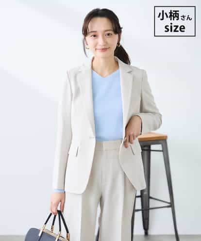 KADFE22109 a.v.v Elmi 【低身長サイズ】【洗える/UVカット】リネンライクストレッチテーラードジャケット