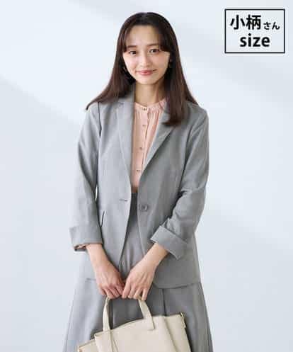 KADFE22109 a.v.v Elmi 【低身長サイズ】【洗える/UVカット】リネンライクストレッチテーラードジャケット