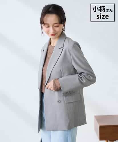 KADFE23109 a.v.v Elmi 【低身長サイズ】【洗える/UVカット】リネンライクストレッチダブルブレストジャケット