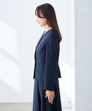 KADGE31109 a.v.v Elmi(アー・ヴェ・ヴェ) 【低身長サイズ】サマーストレッチキーネックジャケット【接触冷感/イージーケア/UVカット/吸水速乾】 ネイビー