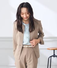 KADGE31109 a.v.v Elmi(アー・ヴェ・ヴェ) 【低身長サイズ】サマーストレッチキーネックジャケット【接触冷感/イージーケア/UVカット/吸水速乾】 ネイビー