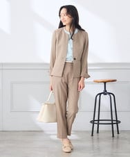 KADGE31109 a.v.v Elmi(アー・ヴェ・ヴェ) 【低身長サイズ】サマーストレッチキーネックジャケット【接触冷感/イージーケア/UVカット/吸水速乾】 ネイビー