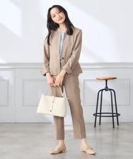 KADGE31109 a.v.v Elmi(アー・ヴェ・ヴェ) 【低身長サイズ】サマーストレッチキーネックジャケット【接触冷感/イージーケア/UVカット/吸水速乾】 ネイビー