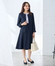 KADGE31109 a.v.v Elmi(アー・ヴェ・ヴェ) 【低身長サイズ】サマーストレッチキーネックジャケット【接触冷感/イージーケア/UVカット/吸水速乾】 ネイビー