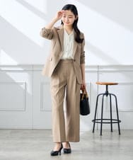 KADGE32109 a.v.v Elmi(アー・ヴェ・ヴェ) 【低身長サイズ】サマーストレッチテーラードジャケット【接触冷感/イージーケア/UVカット/吸水速乾】 ネイビー