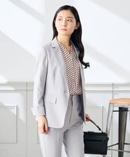 KADGE32109 a.v.v Elmi(アー・ヴェ・ヴェ) 【低身長サイズ】サマーストレッチテーラードジャケット【接触冷感/イージーケア/UVカット/吸水速乾】 ネイビー