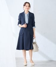 KADGE32109 a.v.v Elmi(アー・ヴェ・ヴェ) 【低身長サイズ】サマーストレッチテーラードジャケット【接触冷感/イージーケア/UVカット/吸水速乾】 ネイビー