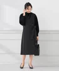 KAECD01099 a.v.v Elmi(アー・ヴェ・ヴェ) 【低身長サイズ】【洗える/ストレッチ/セットアップ対応】ダブルクロスロングジレワンピース ネイビー