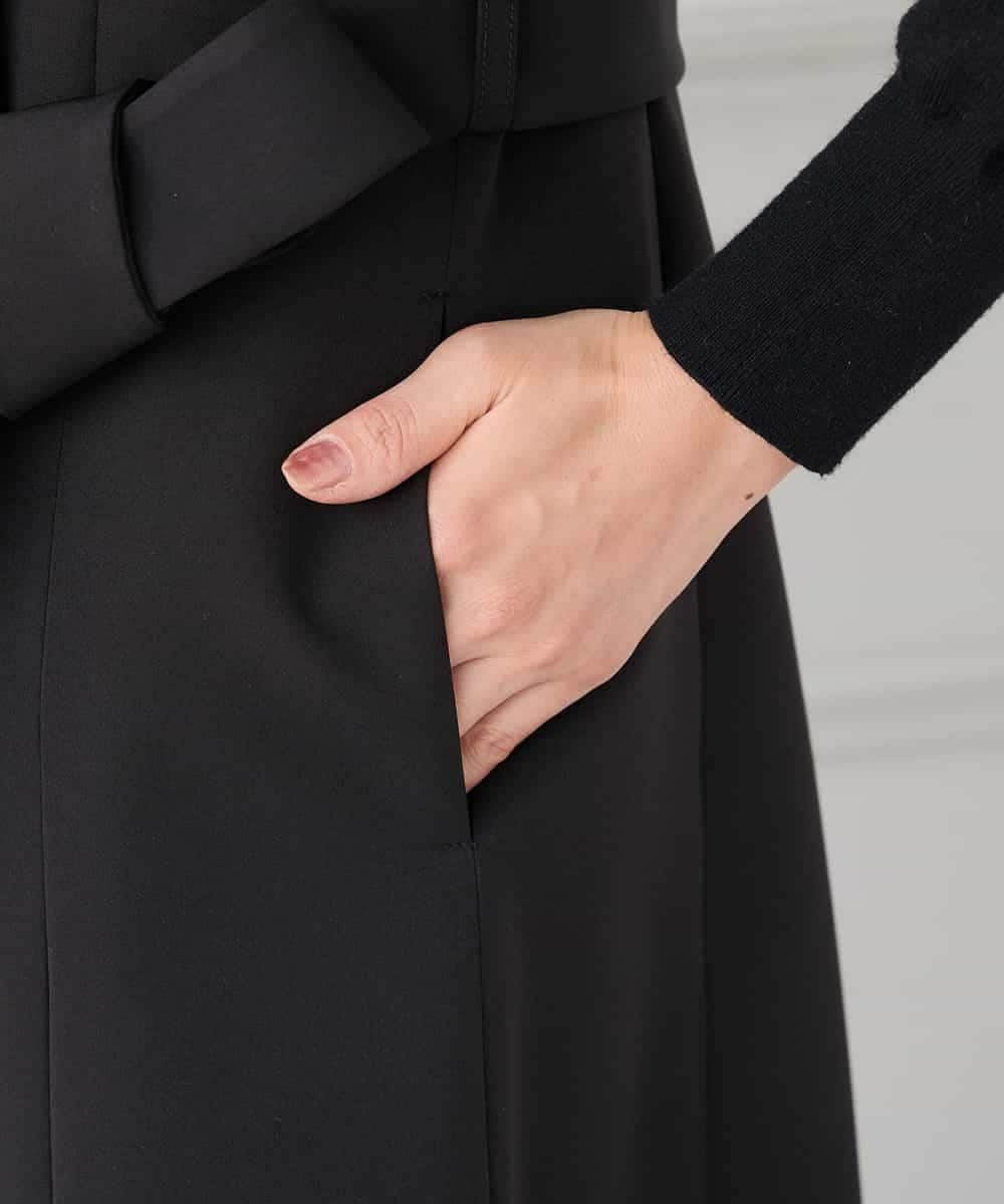 KAECD01099 a.v.v Elmi(アー・ヴェ・ヴェ) 【低身長サイズ】【洗える/ストレッチ/セットアップ対応】ダブルクロスロングジレワンピース ネイビー