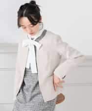 KAECD02119 a.v.v Elmi(アー・ヴェ・ヴェ) 【低身長サイズ】ツイードボウタイワンピース ネイビー