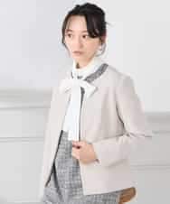 KAECD02119 a.v.v Elmi(アー・ヴェ・ヴェ) 【低身長サイズ】ツイードボウタイワンピース ネイビー