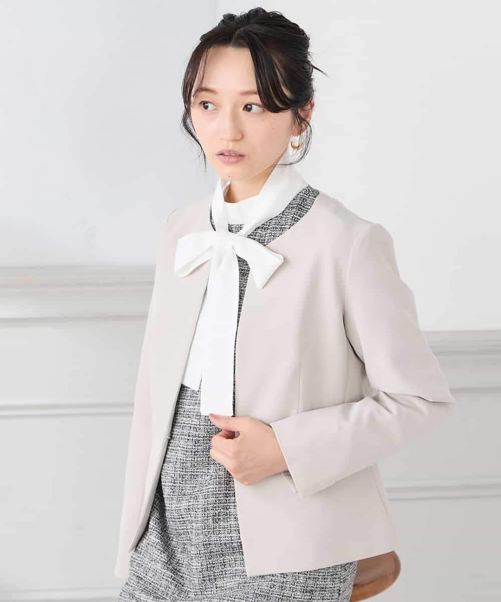 KAECD02119 a.v.v Elmi(アー・ヴェ・ヴェ) 【低身長サイズ】ツイードボウタイワンピース ネイビー