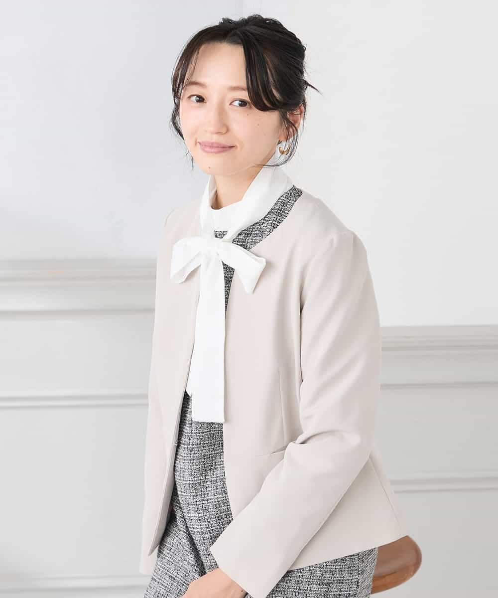 KAECD02119 a.v.v Elmi(アー・ヴェ・ヴェ) 【低身長サイズ】ツイードボウタイワンピース ネイビー