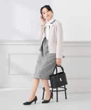 KAECD02119 a.v.v Elmi(アー・ヴェ・ヴェ) 【低身長サイズ】ツイードボウタイワンピース ネイビー