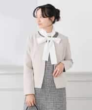 KAECD02119 a.v.v Elmi(アー・ヴェ・ヴェ) 【低身長サイズ】ツイードボウタイワンピース ネイビー