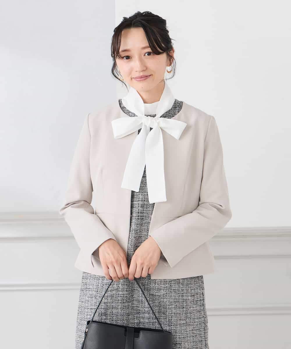 KAECD02119 a.v.v Elmi(アー・ヴェ・ヴェ) 【低身長サイズ】ツイードボウタイワンピース ネイビー