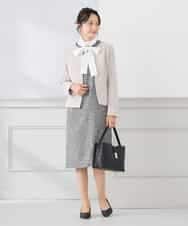 KAECD02119 a.v.v Elmi(アー・ヴェ・ヴェ) 【低身長サイズ】ツイードボウタイワンピース ネイビー