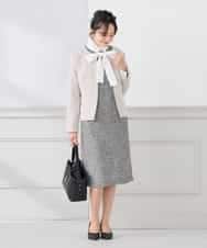 KAECD02119 a.v.v Elmi(アー・ヴェ・ヴェ) 【低身長サイズ】ツイードボウタイワンピース ネイビー