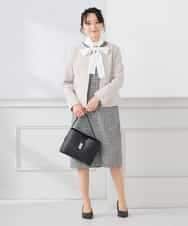 KAECD02119 a.v.v Elmi(アー・ヴェ・ヴェ) 【低身長サイズ】ツイードボウタイワンピース ネイビー