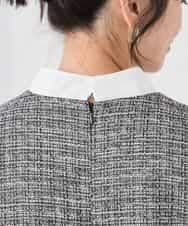 KAECD02119 a.v.v Elmi(アー・ヴェ・ヴェ) 【低身長サイズ】ツイードボウタイワンピース ネイビー