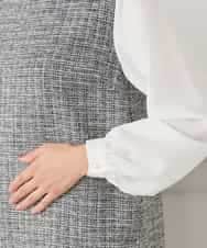 KAECD02119 a.v.v Elmi(アー・ヴェ・ヴェ) 【低身長サイズ】ツイードボウタイワンピース ネイビー