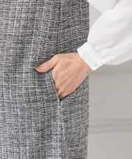 KAECD02119 a.v.v Elmi(アー・ヴェ・ヴェ) 【低身長サイズ】ツイードボウタイワンピース ネイビー