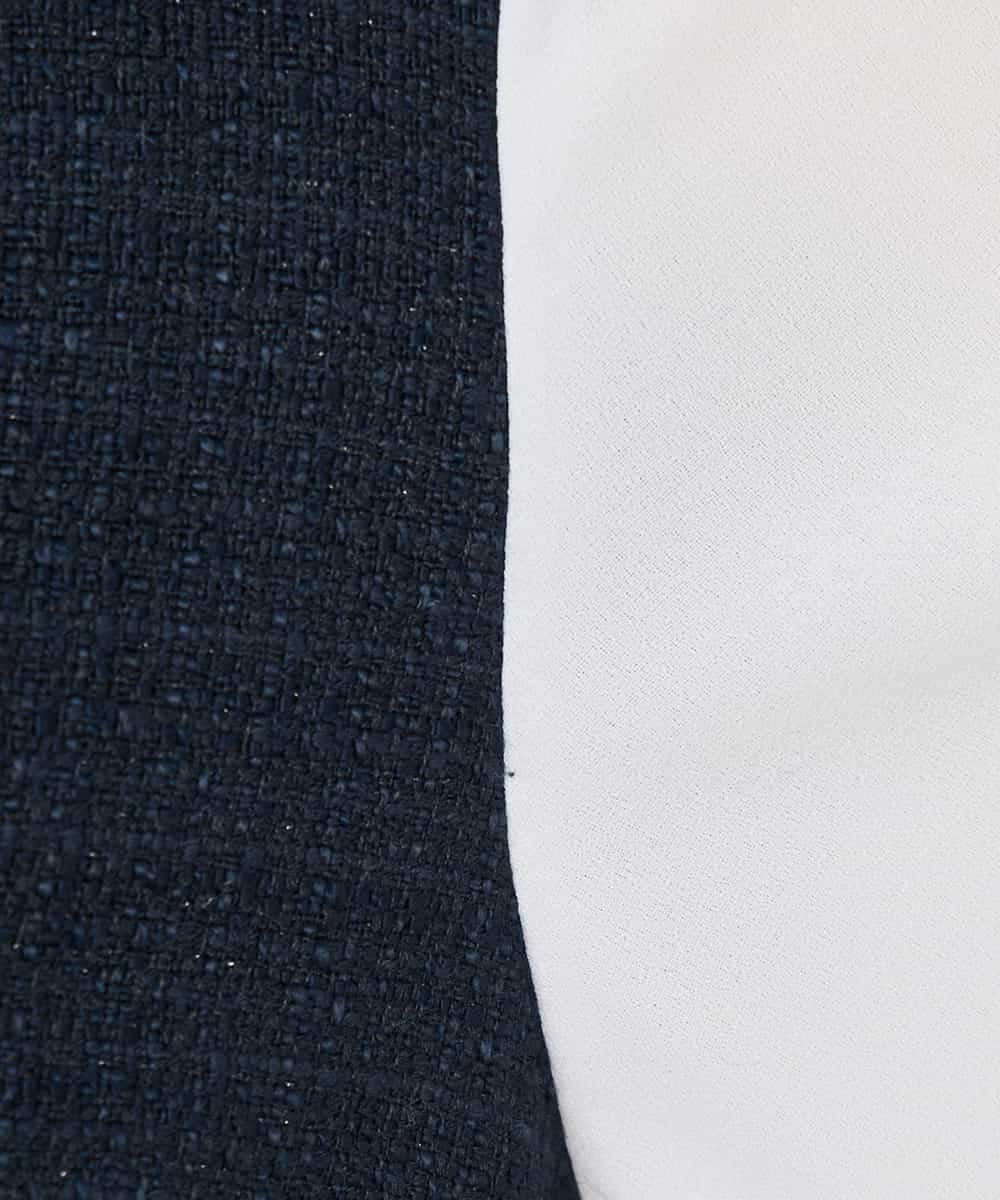 KAECD02119 a.v.v Elmi(アー・ヴェ・ヴェ) 【低身長サイズ】ツイードボウタイワンピース ネイビー