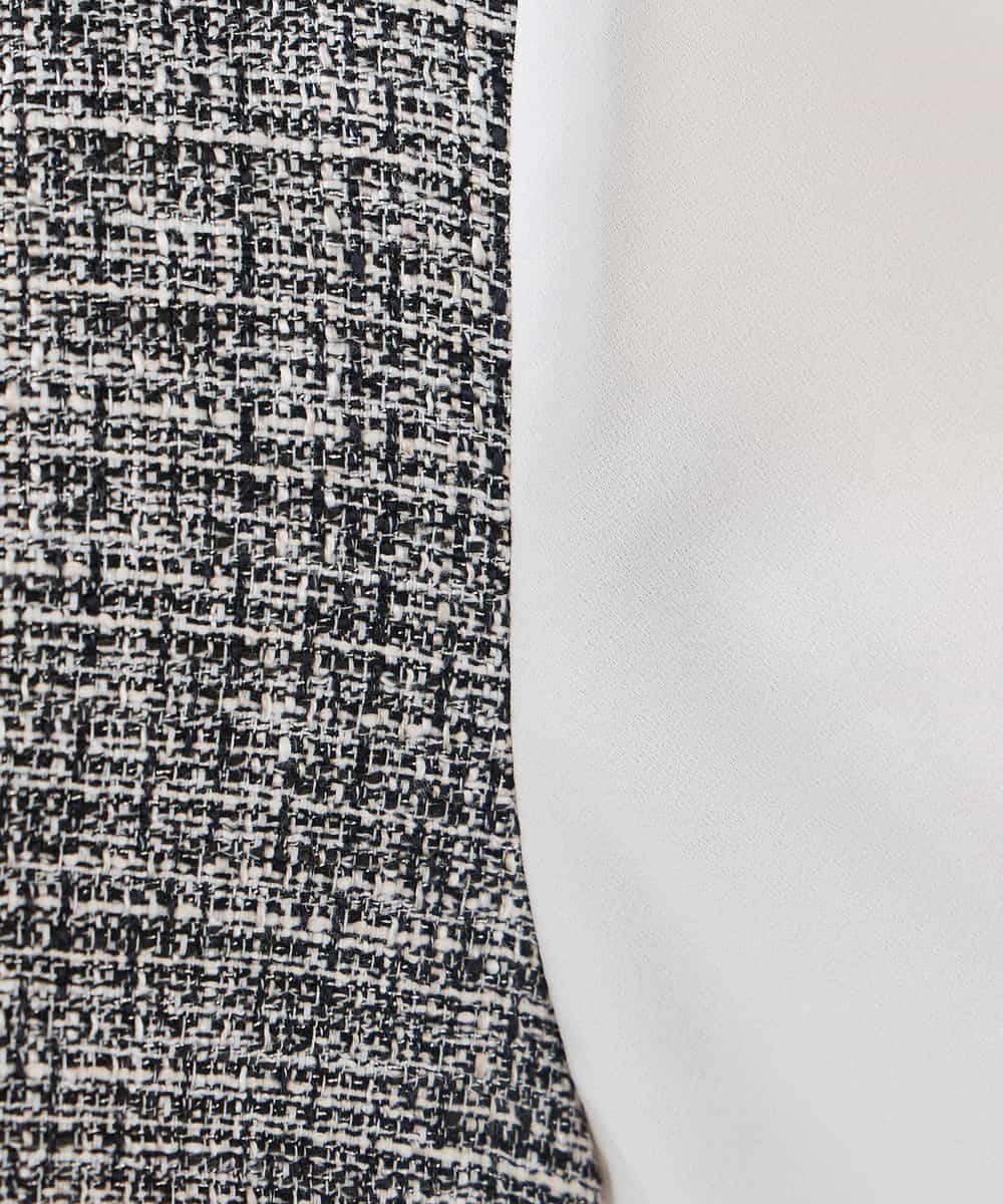 KAECD02119 a.v.v Elmi(アー・ヴェ・ヴェ) 【低身長サイズ】ツイードボウタイワンピース ネイビー