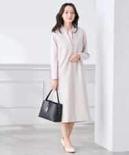 KAECD03089 a.v.v Elmi(アー・ヴェ・ヴェ) 【低身長サイズ】【洗える/ストレッチ】ダブルクロスジャンパードレス ネイビー