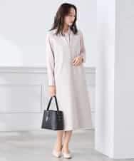 KAECD03089 a.v.v Elmi(アー・ヴェ・ヴェ) 【低身長サイズ】【洗える/ストレッチ】ダブルクロスジャンパードレス ネイビー