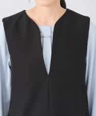 KAECD03089 a.v.v Elmi(アー・ヴェ・ヴェ) 【低身長サイズ】【洗える/ストレッチ】ダブルクロスジャンパードレス ネイビー