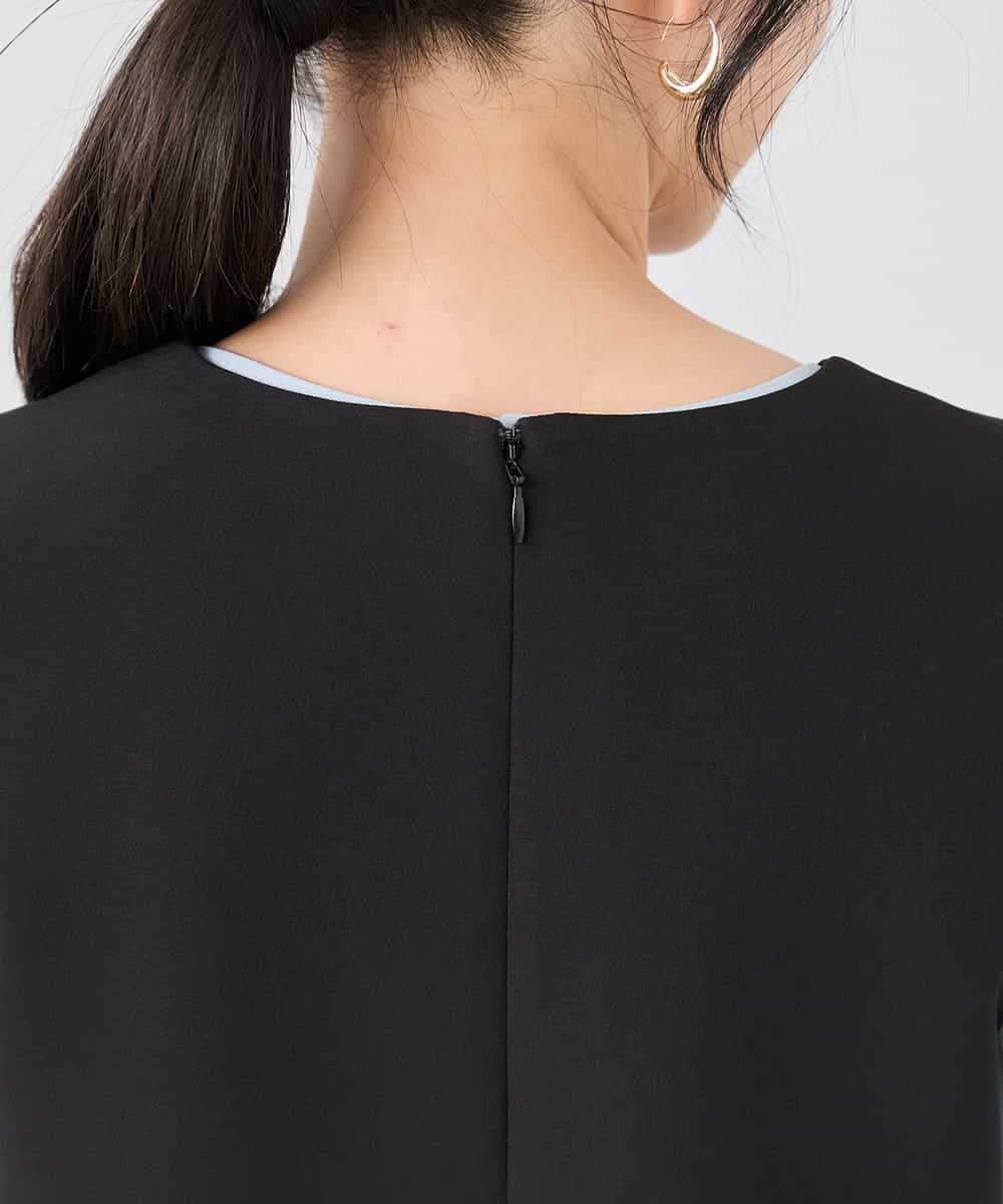 KAECD03089 a.v.v Elmi(アー・ヴェ・ヴェ) 【低身長サイズ】【洗える/ストレッチ】ダブルクロスジャンパードレス ネイビー