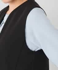 KAECD03089 a.v.v Elmi(アー・ヴェ・ヴェ) 【低身長サイズ】【洗える/ストレッチ】ダブルクロスジャンパードレス ネイビー