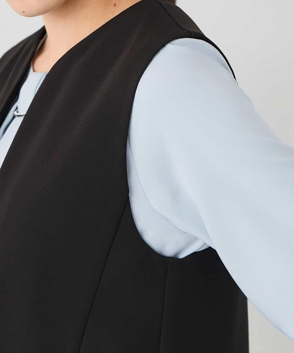 KAECD03089 a.v.v Elmi(アー・ヴェ・ヴェ) 【低身長サイズ】【洗える/ストレッチ】ダブルクロスジャンパードレス ネイビー