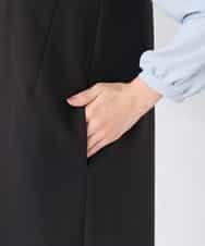 KAECD03089 a.v.v Elmi(アー・ヴェ・ヴェ) 【低身長サイズ】【洗える/ストレッチ】ダブルクロスジャンパードレス ネイビー