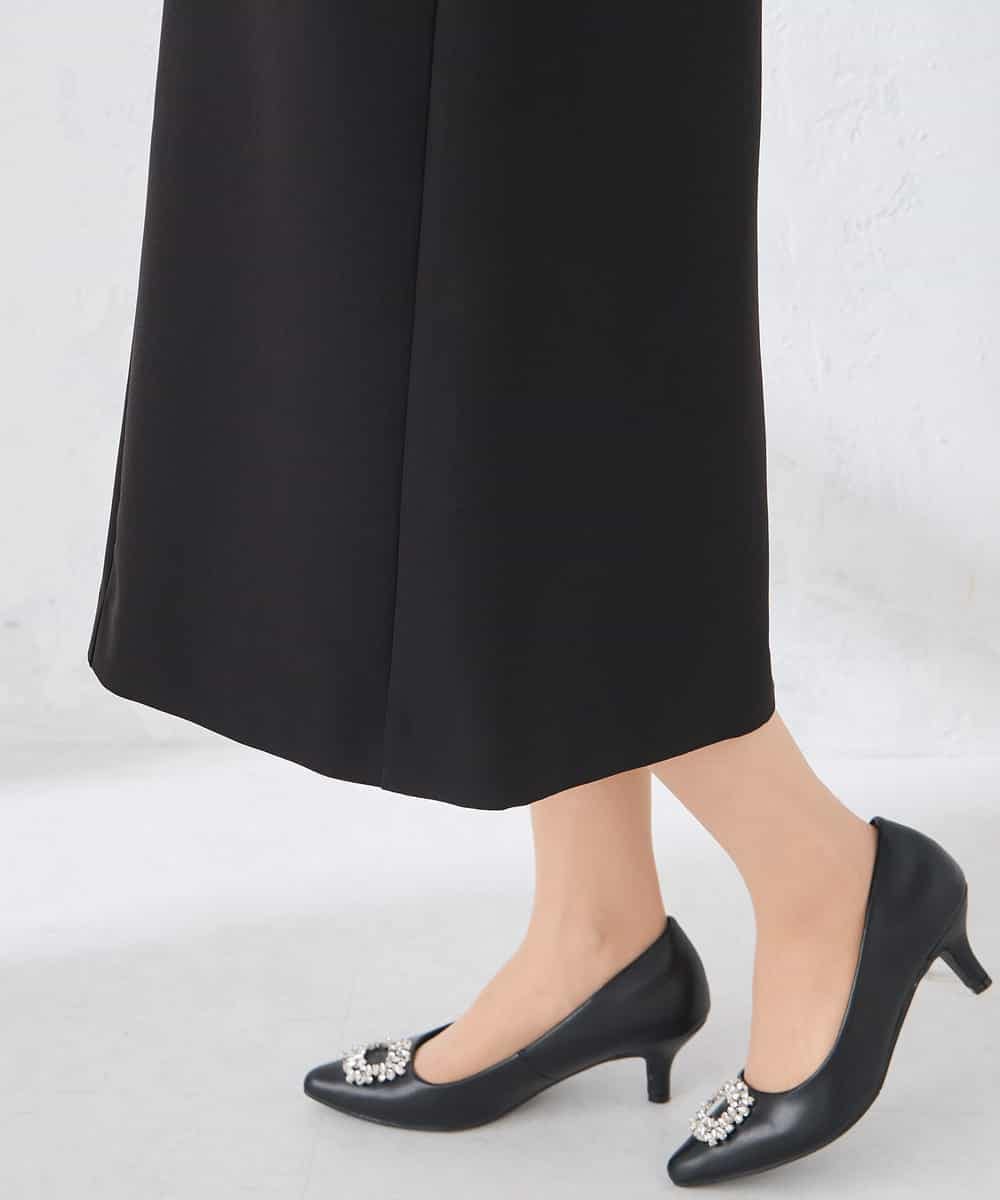 KAECD03089 a.v.v Elmi(アー・ヴェ・ヴェ) 【低身長サイズ】【洗える/ストレッチ】ダブルクロスジャンパードレス ネイビー