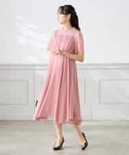 KAEGF10159 a.v.v Elmi(アー・ヴェ・ヴェ) 【低身長サイズ】【結婚式/お呼ばれに】レースドッキングワンピース スモーキーピンク