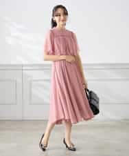 KAEGF10159 a.v.v Elmi(アー・ヴェ・ヴェ) 【低身長サイズ】【結婚式/お呼ばれに】レースドッキングワンピース スモーキーピンク