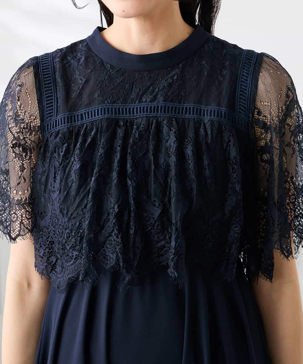 KAEGF10159 a.v.v Elmi(アー・ヴェ・ヴェ) 【低身長サイズ】【結婚式/お呼ばれに】レースドッキングワンピース スモーキーピンク