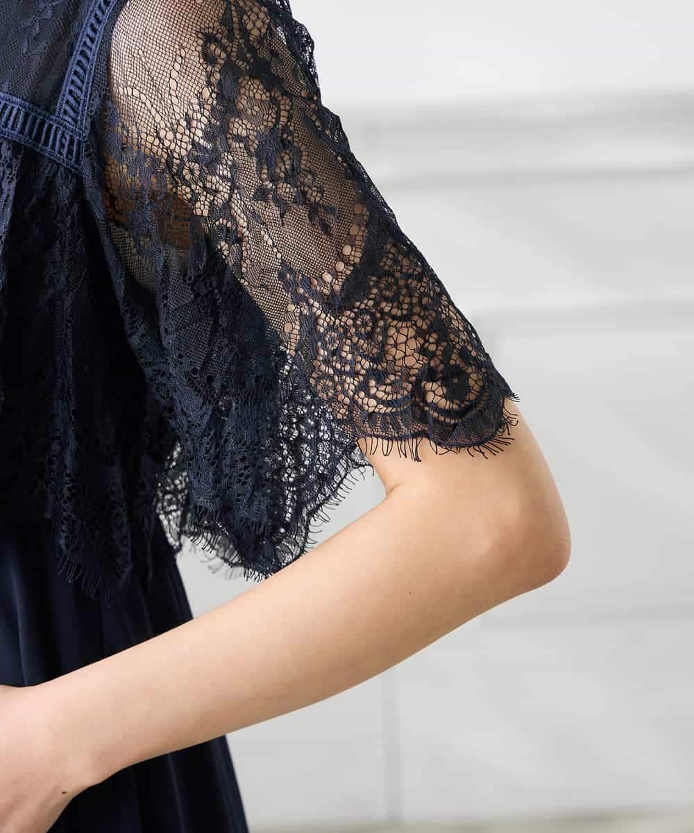 KAEGF10159 a.v.v Elmi(アー・ヴェ・ヴェ) 【低身長サイズ】【結婚式/お呼ばれに】レースドッキングワンピース スモーキーピンク