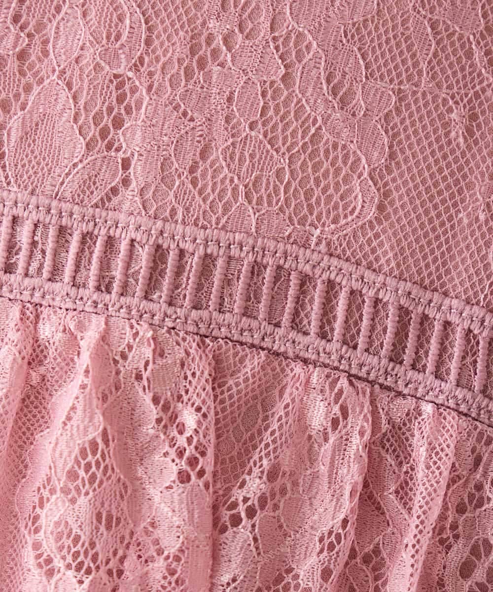 KAEGF10159 a.v.v Elmi(アー・ヴェ・ヴェ) 【低身長サイズ】【結婚式/お呼ばれに】レースドッキングワンピース スモーキーピンク