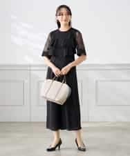 KAEGF12149 a.v.v Elmi(アー・ヴェ・ヴェ) 【低身長サイズ】【結婚式/お呼ばれに】ラッフルティアードオールインワンドレス スモーキーブルー