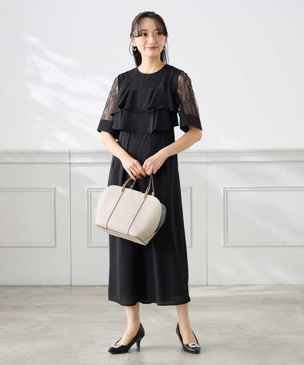 KAEGF12149 a.v.v Elmi(アー・ヴェ・ヴェ) 【低身長サイズ】【結婚式/お呼ばれに】ラッフルティアードオールインワンドレス スモーキーブルー