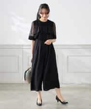 KAEGF12149 a.v.v Elmi(アー・ヴェ・ヴェ) 【低身長サイズ】【結婚式/お呼ばれに】ラッフルティアードオールインワンドレス スモーキーブルー