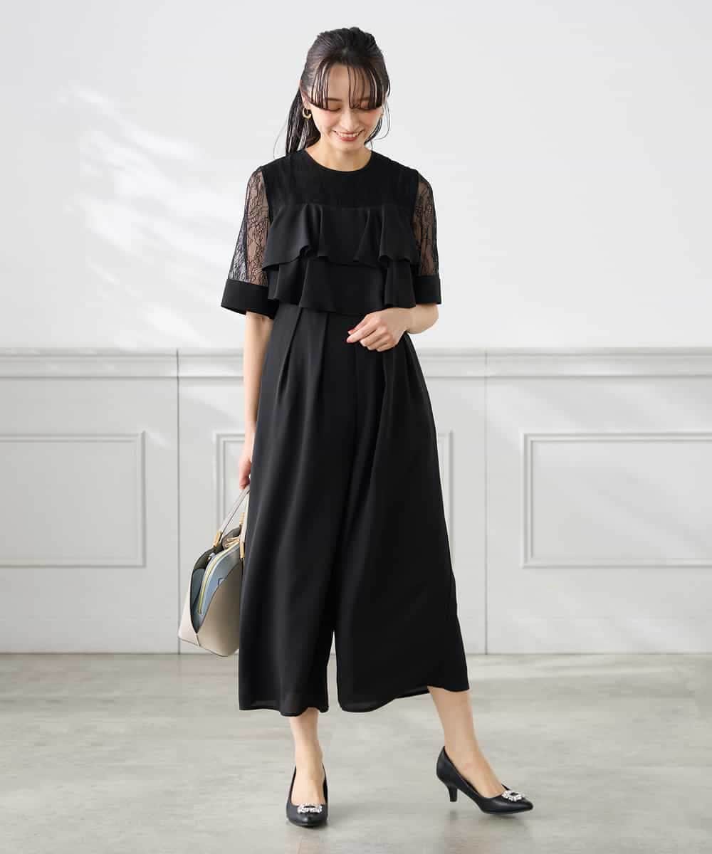 KAEGF12149 a.v.v Elmi(アー・ヴェ・ヴェ) 【低身長サイズ】【結婚式/お呼ばれに】ラッフルティアードオールインワンドレス スモーキーブルー