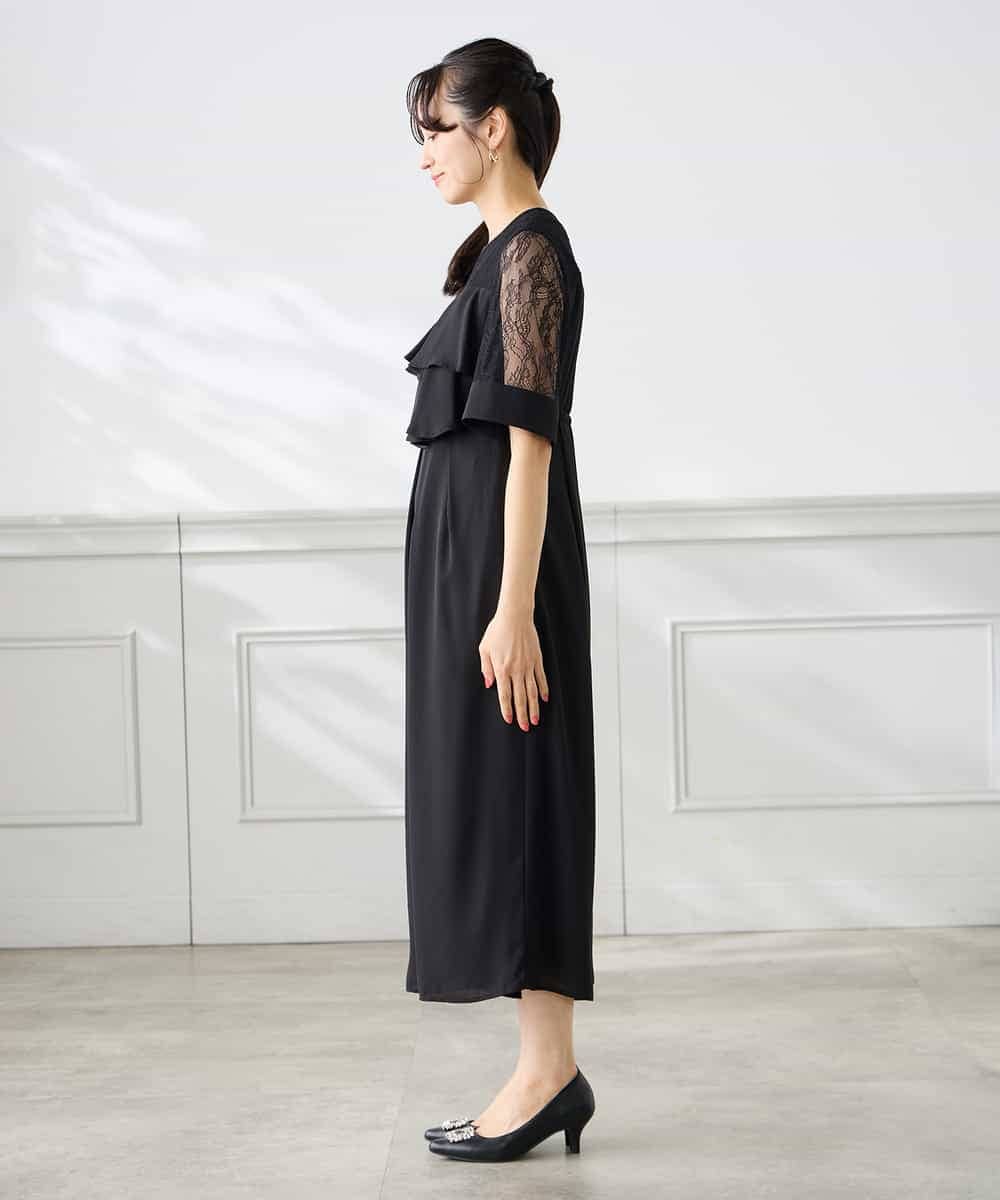 KAEGF12149 a.v.v Elmi(アー・ヴェ・ヴェ) 【低身長サイズ】【結婚式/お呼ばれに】ラッフルティアードオールインワンドレス スモーキーブルー