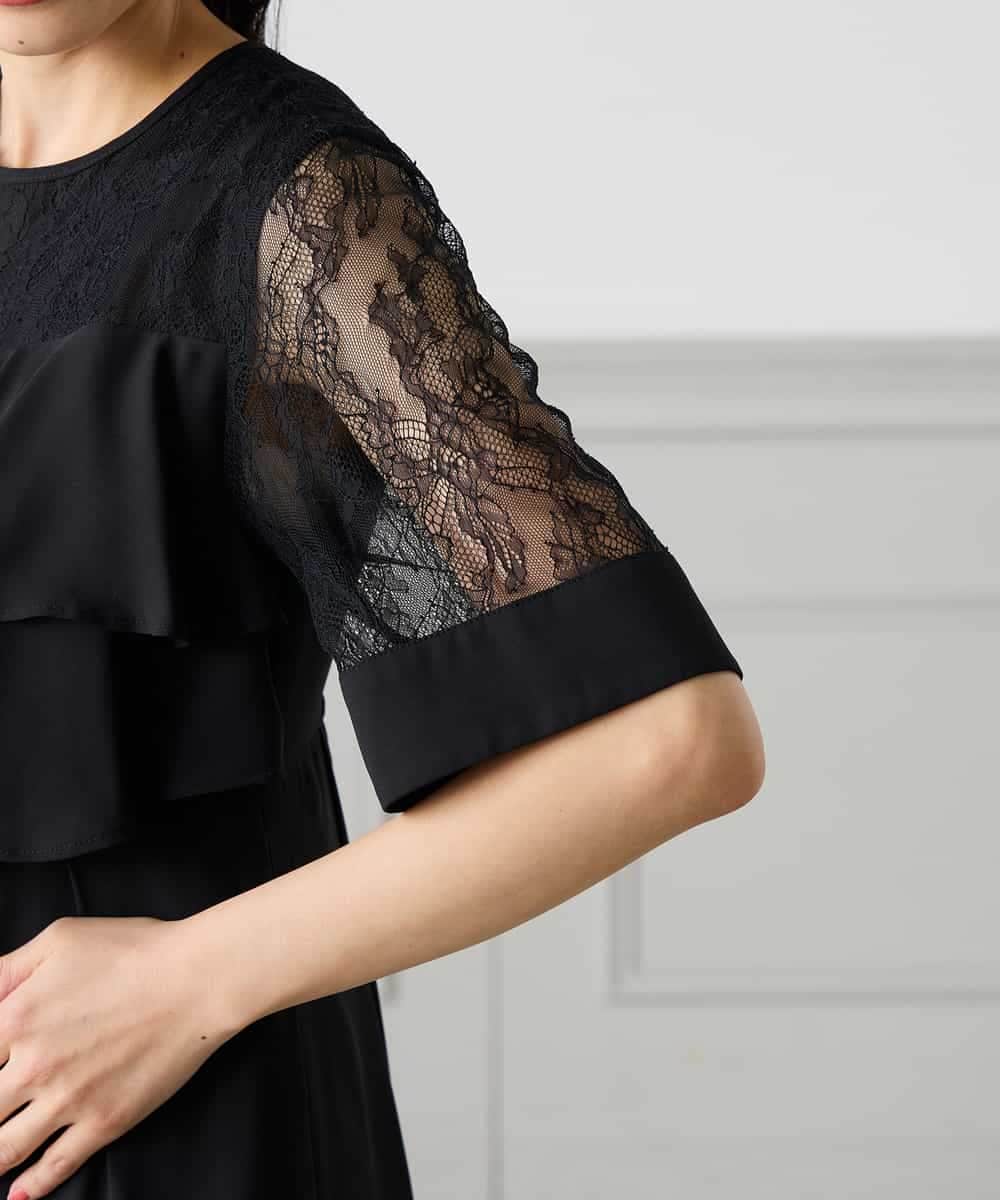 KAEGF12149 a.v.v Elmi(アー・ヴェ・ヴェ) 【低身長サイズ】【結婚式/お呼ばれに】ラッフルティアードオールインワンドレス スモーキーブルー