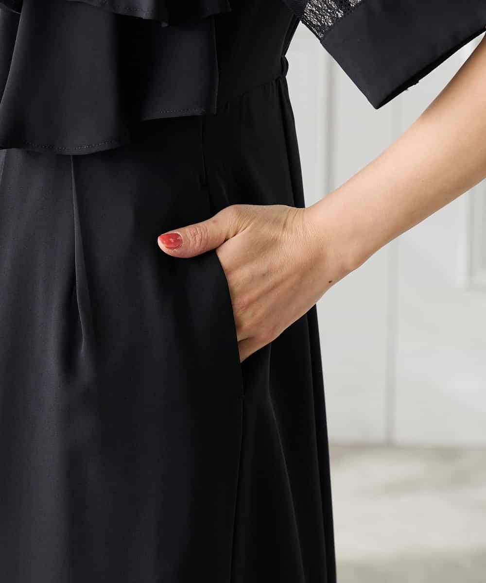 KAEGF12149 a.v.v Elmi(アー・ヴェ・ヴェ) 【低身長サイズ】【結婚式/お呼ばれに】ラッフルティアードオールインワンドレス スモーキーブルー