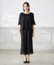 KAEGF13149 a.v.v Elmi(アー・ヴェ・ヴェ) 【低身長サイズ】【結婚式/お呼ばれに】レースドッキングブラウス・パンツセットアップ ブルー